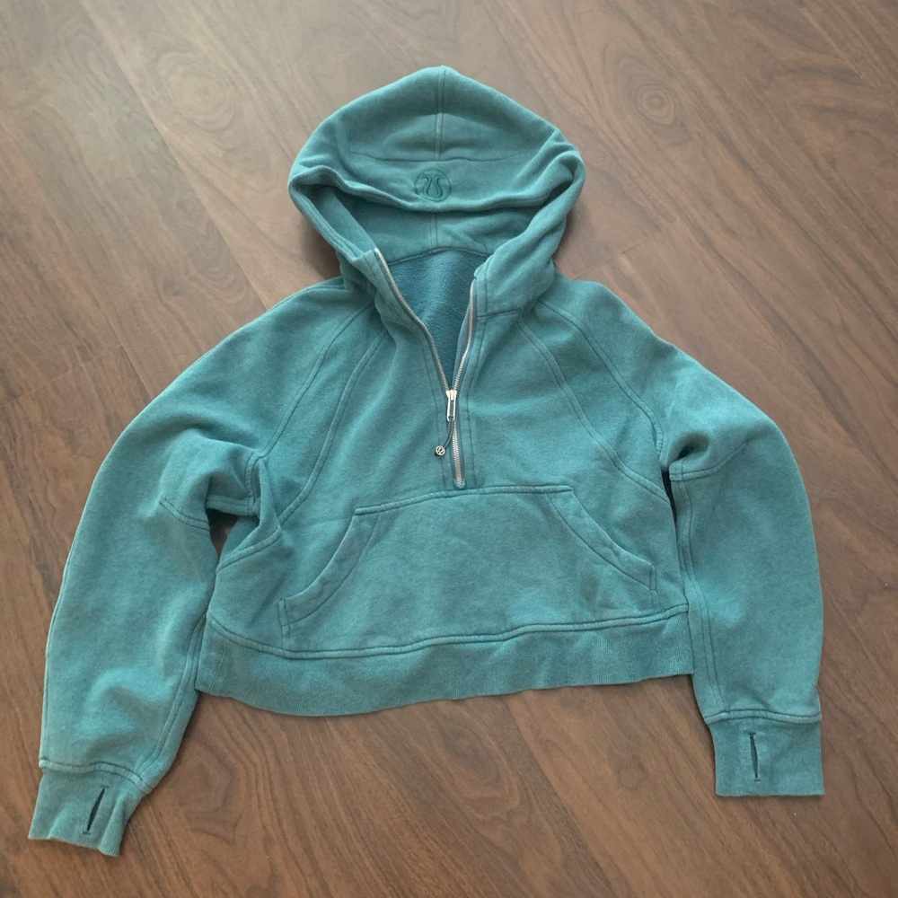 Teal Half-Zip Hoodie for Women